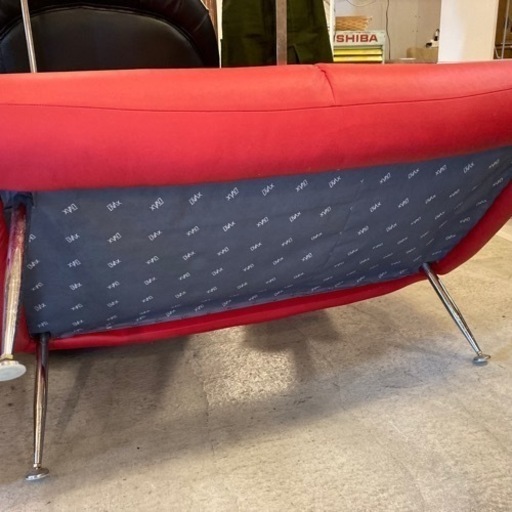 馬場家具 INTERLIVAX 2Pレザーソファ 赤 レッド ラブソファ