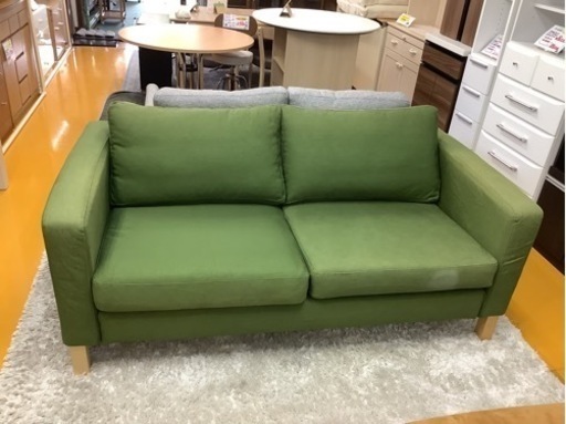 【リサイクルサービス八光】IKEA　カルルスダード　グリーン3人掛けソファー