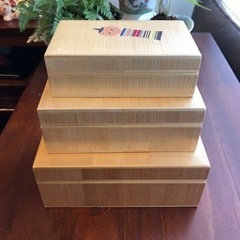 箱　麦わら細工　小物入