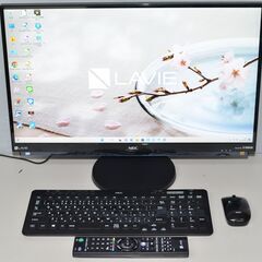 中古良品一体型パソコン Windows11 NEC DA970/G 第7世代 i7-7500U/新品爆速SSD512GB/メモリ8GB/ブルーレイ/カメラ/23.8インチ/テレビ機能