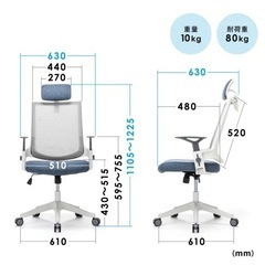 【無料】オフィスチェア　ヘッドレスト着脱式の画像