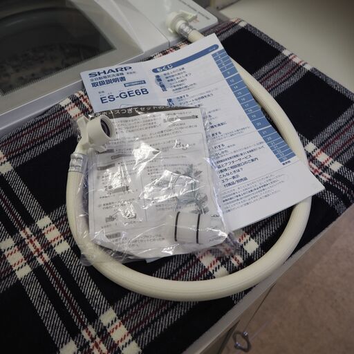 2018年製 動作品 1カ月保証 シャープ 全自動洗濯機 配達設置対応(有料) 6.0kg ES-GE6B