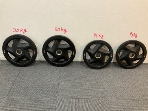 ラバープレートセット(20kg×2、15kg×2、径50mm)