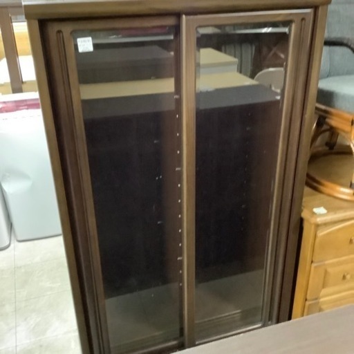 本棚　二枚扉　ブラウン