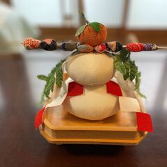 【商談中】さしあげます　古い和布でできた鏡餅かざり