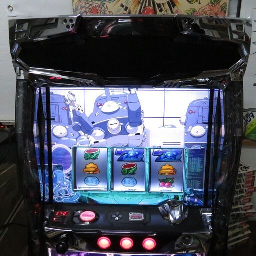 パチスロ実機 攻殻機動隊S.A.C. 2nd GIG コイン不用機 ドアキー・設定キー付 スロット機│江別市のリサイクルショップドロッ