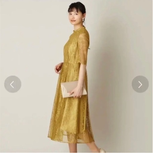 エメ　Aimer 結婚式　ドレス　パーティードレス　マスタード