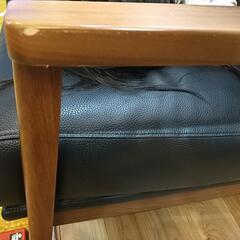 値下げしました！！ソファー３人がけ　黒　オシャレ　中古の画像