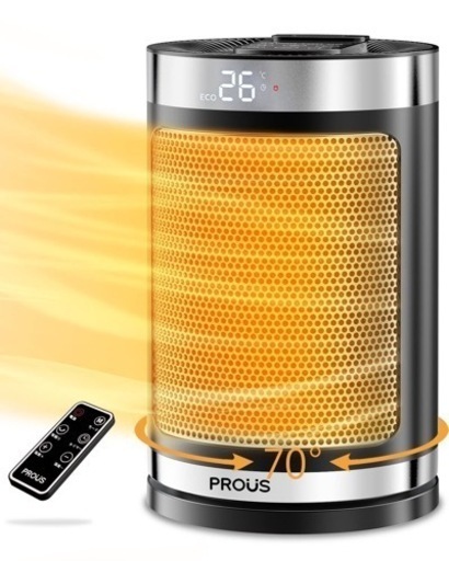【✨美品✨】 PROÜS セラミックファンヒーター 2022年新型 電気ストーブ 小型 ファンヒーター ‎PTC-1500QR 首振り Amazon | PROUS セラミックヒーター ECO 1500Wファンヒーター 4段階 