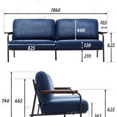  3人掛け 三人掛け デニムソファー¥39,999→¥15,000の画像