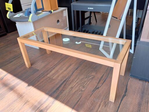 ガラステーブル　サイズ（約）幅100.5㎝×奥40cm×高38.5㎝　　■近隣配送無料 買取GO‼　栄和店