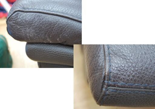 ファニシング購入品 2人掛けソファ 幅155×奥89×高82cm ダークブラウン系 本革製 2Pソファ 長椅子 札幌市 清田区 平岡