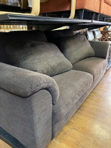 ⑥ リサイクルショップスターズ城西店 ソファ 4人掛け 大型 家族団らん ねずみ色