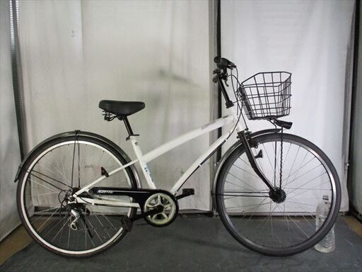 C695　★12000円スタート★整備済み スポーツ中古自転車 【クロスバイク　アサヒ　26インチ　白】