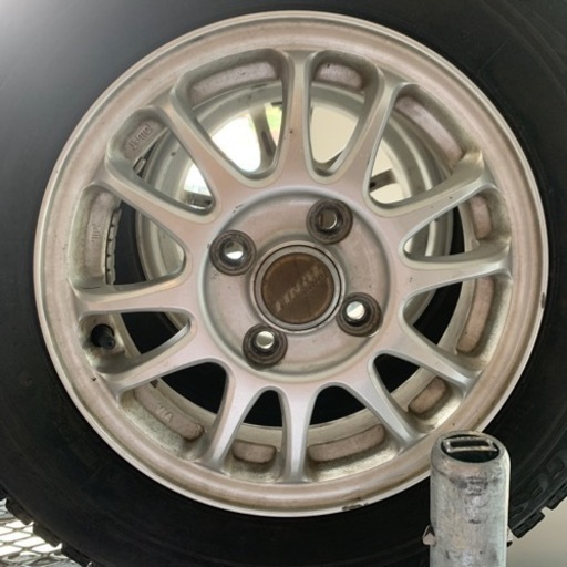 （中古】軽自動車スタッドレス&ホイール4本セット　145/80R13