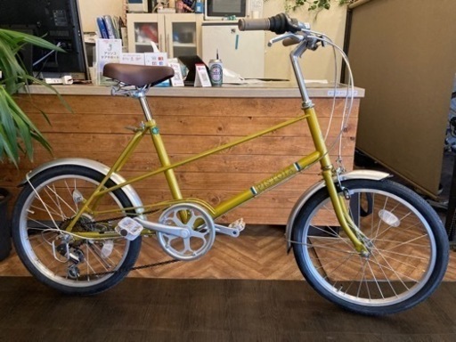 【前後タイヤ新品！】6段変速　20インチミニベロ　マスタード
