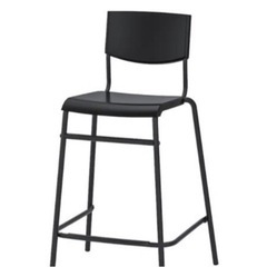 2個セットikea STIG スティグ バースツール 背もたれ付きブラックの画像
