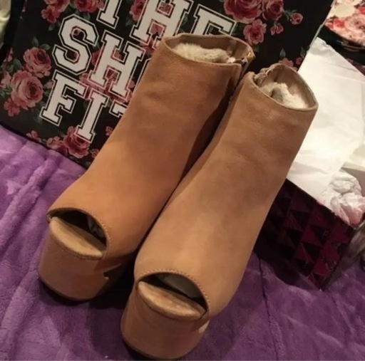 Jeffrey Campbell スケート スエード ムートン キャメル 木靴