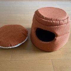 ペットベッド　2WAY テント　麻調の画像