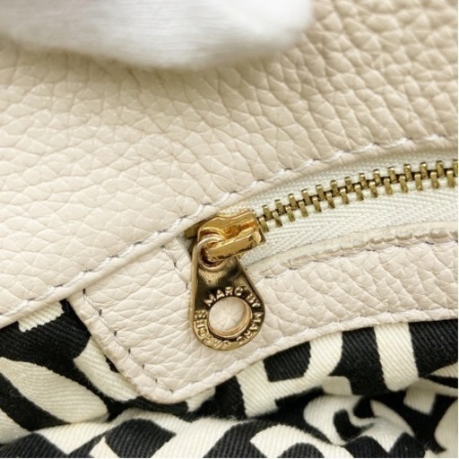 【A品】MARC JACOBS 2WAYバッグ レザー アイボリー A4
