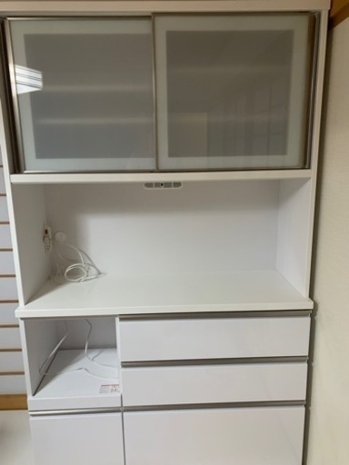 値下げしました！食器棚　120cm レンジ台　ホワイト