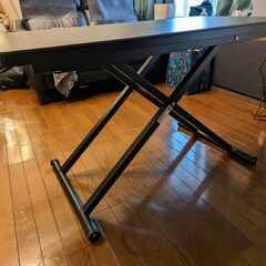 超美品(使用期間3ヶ月) 定価6万【ニトリ】昇降式センターテーブル(YS01 セラミックGY）高級感たっぷりの画像