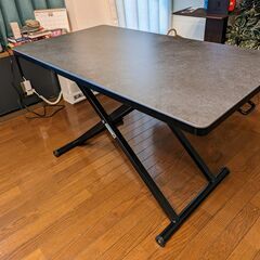 超美品(使用期間3ヶ月) 定価6万【ニトリ】昇降式センターテーブル(YS01 セラミックGY）高級感たっぷりの画像