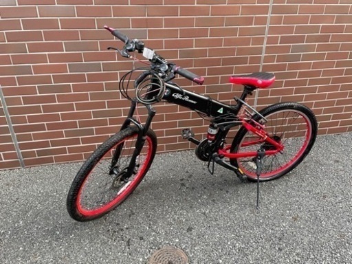 アルファロメオ ブラック 折りたたみ自転車 26インチ 18Speed