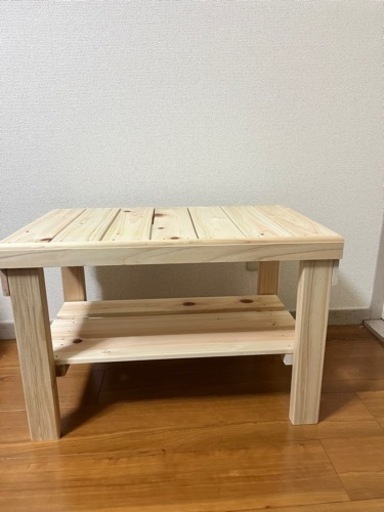 ★新品未使用品★ひのきベンチ　椅子　棚つき