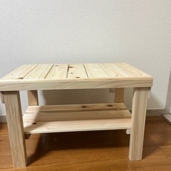 ★新品未使用品★ひのきベンチ　椅子　棚つき