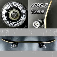 YOCAHER コンプリートスケートボード/スケボー BLANK COMPLETE SKATEBOARD NATURAL BLACK 7.75 スケボー 完成品 SK8 プレーンデッキの画像