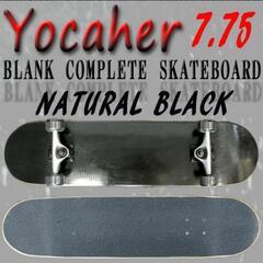 YOCAHER コンプリートスケートボード/スケボー BLANK COMPLETE SKATEBOARD NATURAL BLACK 7.75 スケボー 完成品 SK8 プレーンデッキの画像