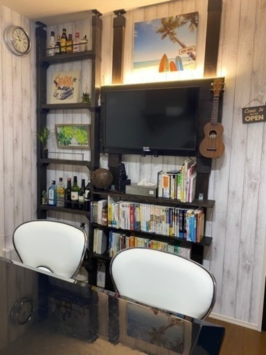 32型テレビ本体＋DIYのテレビ台＋酒棚
