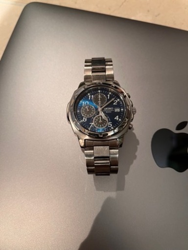 セイコー　クロノグラフ　ブルー