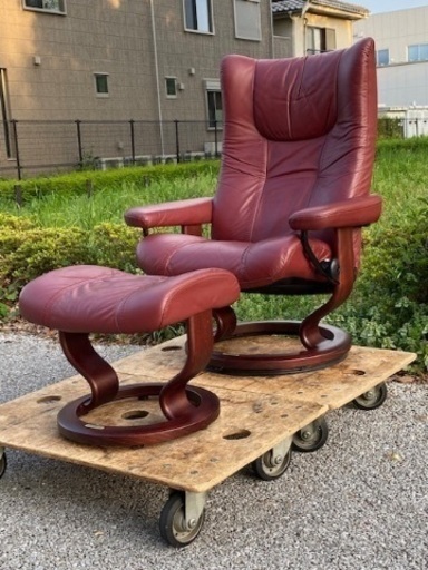 ノルウェー製◾️ Ekornes エコーネス 本革レザー張り スツール オットマン ノルウェー製 EKORNES Stressless オットマン レザースツール