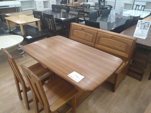 ★ジモティ割あり★  ダイニングセット4人用 ブラウン H67×W133×D80 クリーニング済み KJ1879