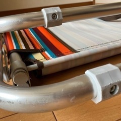 ロゴス アウトドアベンチ neos for2-ST (オレンジストライプ)の画像