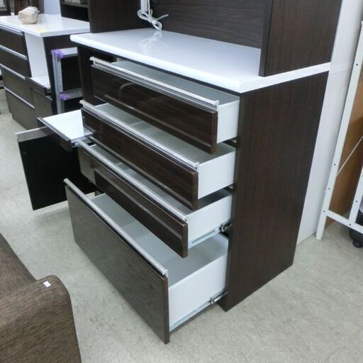 レンジボード 幅120cm 大型 ニトリ ポスティア 大容量 茶系 ブラウン こげ茶 札幌 西野店