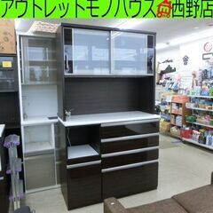 レンジボード 幅120cm 大型 ニトリ ポスティア 大容量 茶系 ブラウン こげ茶 札幌 西野店