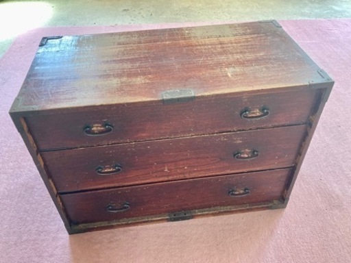蔵出し品　【昭和レトロ】アンティーク　工芸箪笥 和ダンス 時代箪笥