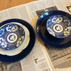 骨董*印判なまこ皿（欠けあり）とIIttala teemaのディ...