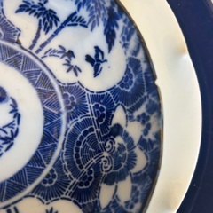 骨董*印判なまこ皿（欠けあり）とIIttala teemaのディナープレート（鱗模様あり）たち吉の画像