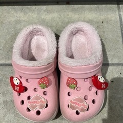 【マイメロ】15cm☆クロックス風 ボア付き サンダルの画像