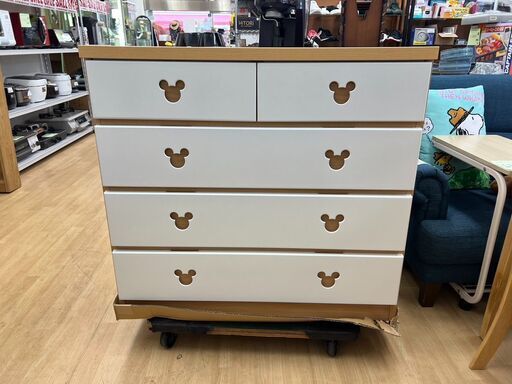 【レガストック川崎本店】★訳あり特価★定価34,600円★ Disney ディズニー チェスト 4段 収納ダンス ナチュラル ホワイト ブラウン