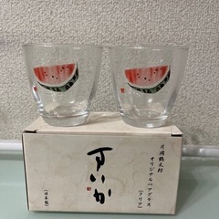 未使用品　片岡鶴太郎　オリジナルペアグラス