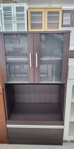 ★ジモティ割あり★  レンジ台 ダークブラウン H118.5×D39.5×W60 クリーニング済み TJ500