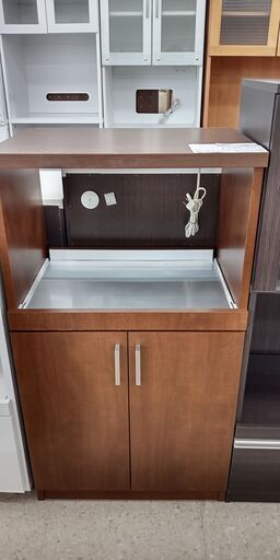 ★ジモティ割あり★  レンジ台 茶 H106×D40×W58 クリーニング済み TJ501