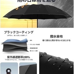 【値引き】LEDライト付き 晴雨兼用 折りたたみ傘の画像