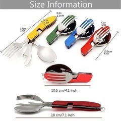 《新品》キャンプ用品アウトドア用カラトリー 4in1   2個セットの画像