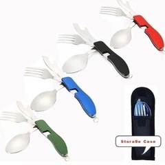 《新品》キャンプ用品アウトドア用カラトリー 4in1   2個セットの画像